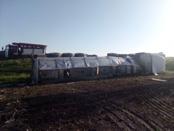 В Запорожской области перевернулась автоцистерна с молоком Фото № 0 В Запорожской области перевернулась автоцистерна с молоком Фото № 0