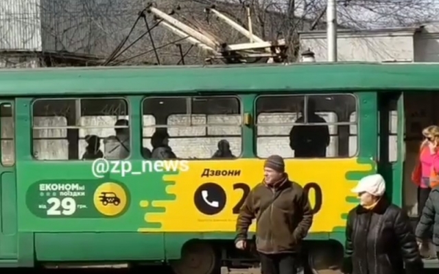 В Запорожье трамвай В Запорожье трамвай
