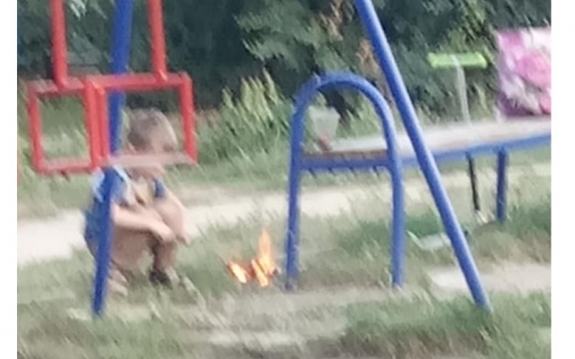 В одном из дворов Запорожья женщина с маленьким ребенком разожгла костер (ФОТО) Фото № 1 В одном из дворов Запорожья женщина с маленьким ребенком разожгла костер (ФОТО) Фото № 1