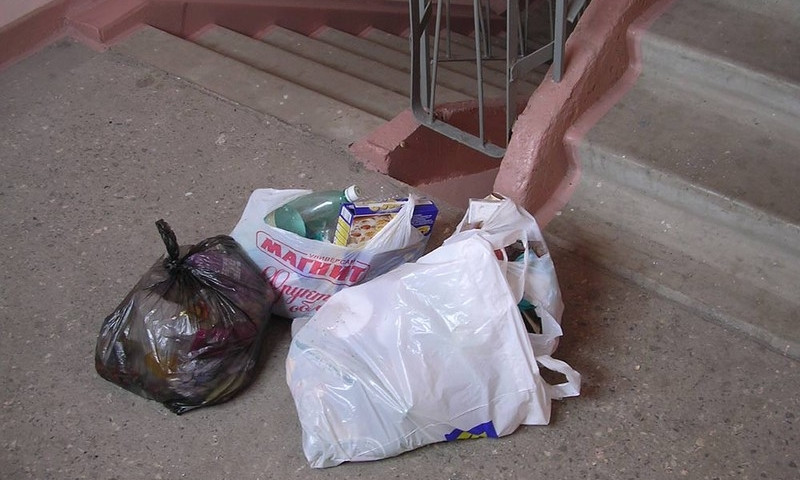 Как запорожцы в жилом доме борются с мусором (ФОТО)