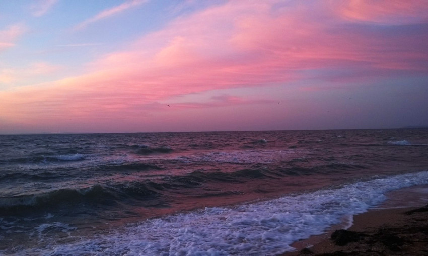 В сети показали удивительный розовый рассвет на море (ФОТО)