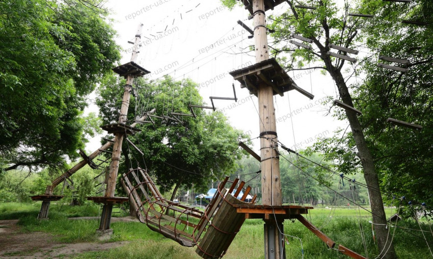 Фотофакт: Как демонтируют веревочный парк в "Дубовке"