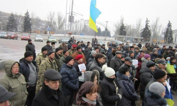 В Запорожье прошел митинг в поддержку угольной блокады
