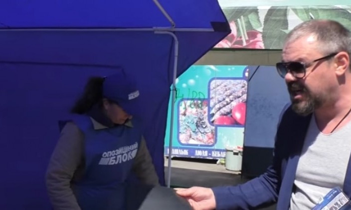 Появилось видео, как ветеран АТО разогнал "оппоблоковцев"