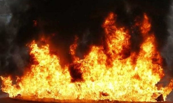В Запорожской области сгорел гараж с машиной внутри (ФОТО)