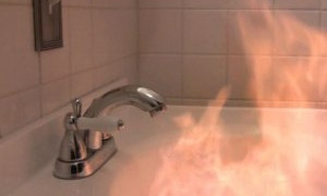 В частном доме горела ванная