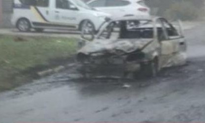 В Запорожье на дороге снова сгорел автомобиль